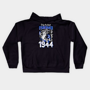 Gift for 76 Years Old Fishing Fisherman 1944 76th Birthday Kids Hoodie